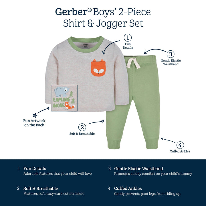 2-Piece Baby & Toddler Boys Explore Long Sleeve Shirt & Jogger Pants Set