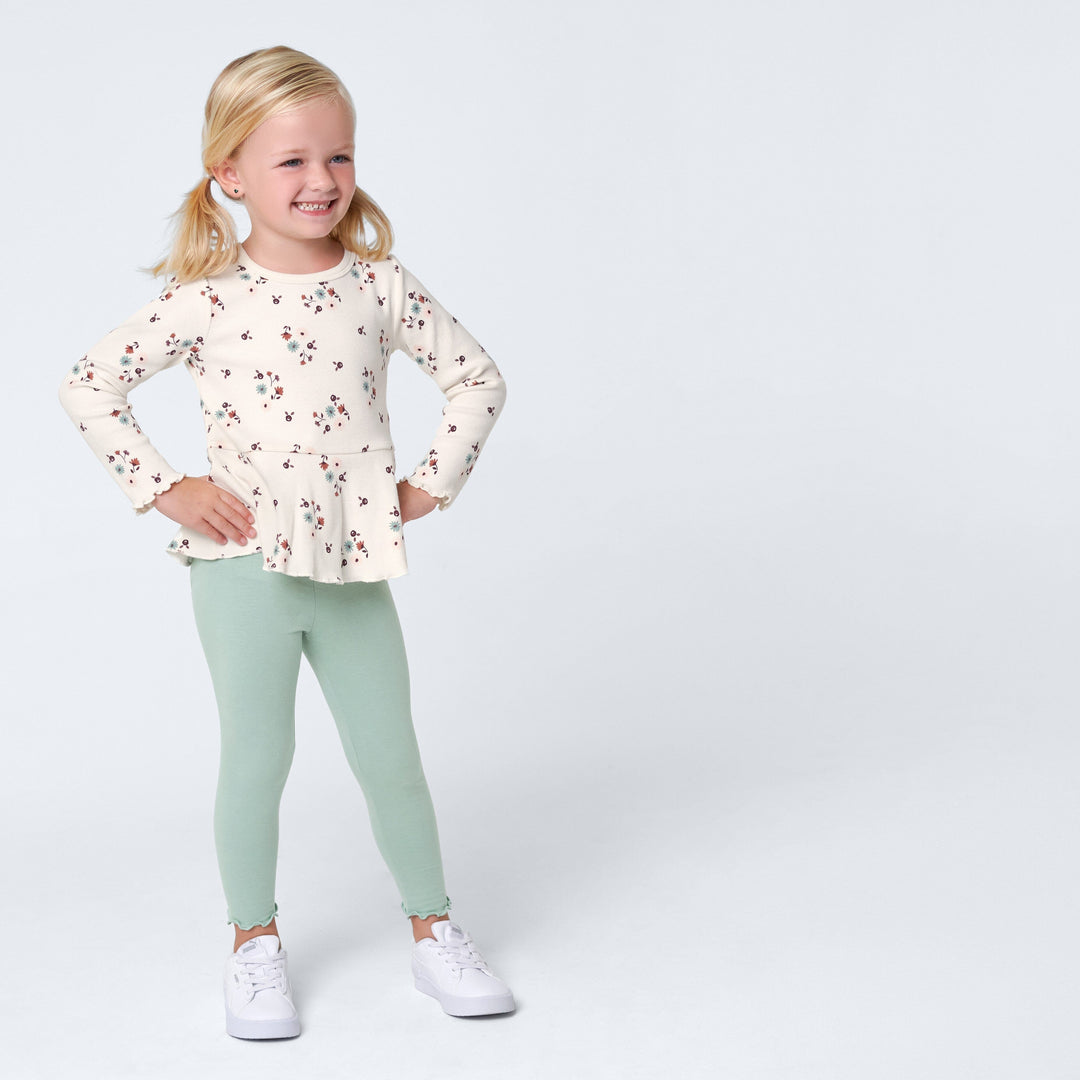 3-Pack Infant & Toddler Girls Mint Floral Leggings hi – Gerber Childrenswear