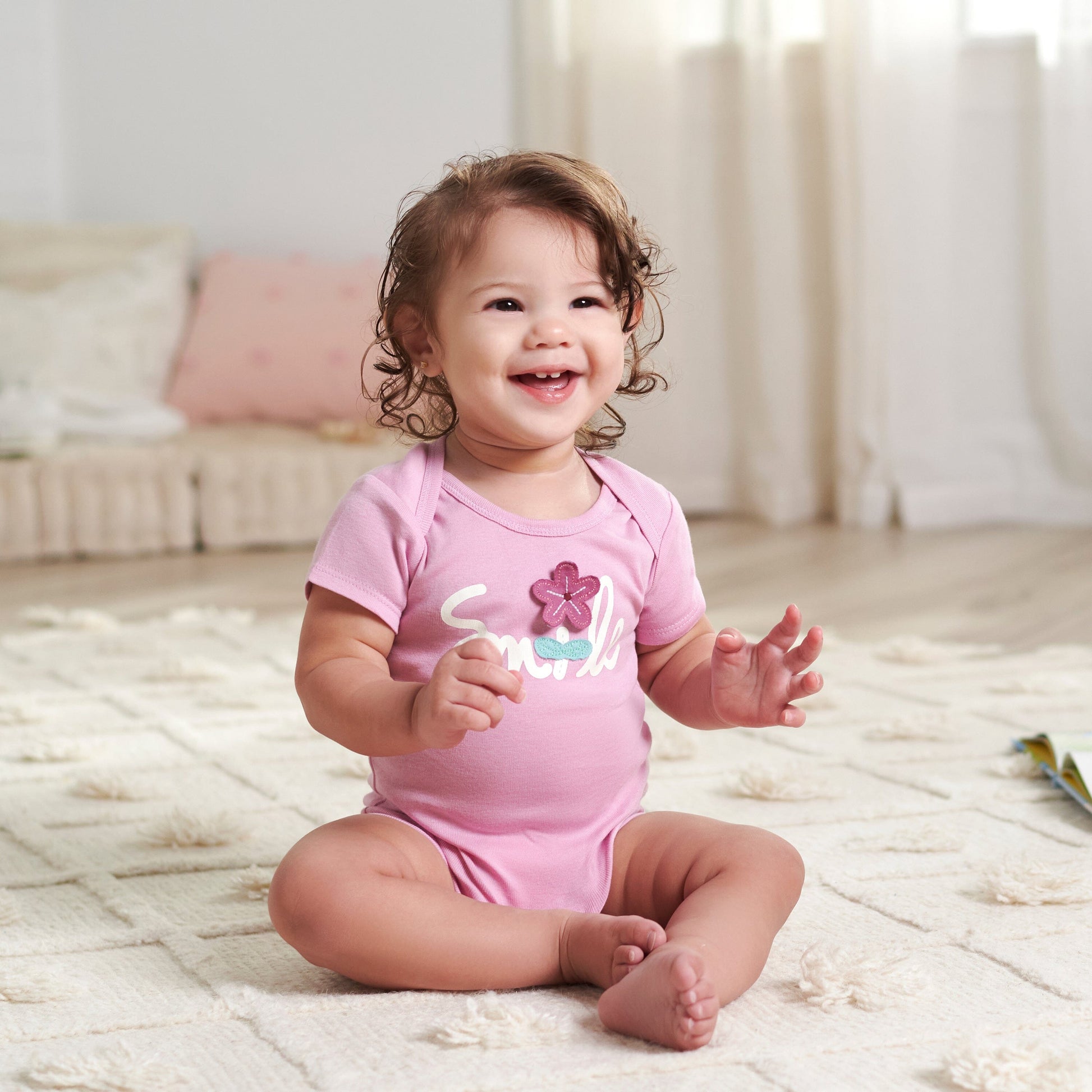 8-Pack Baby Girls Lavender Garden Onesies® Bodysuits