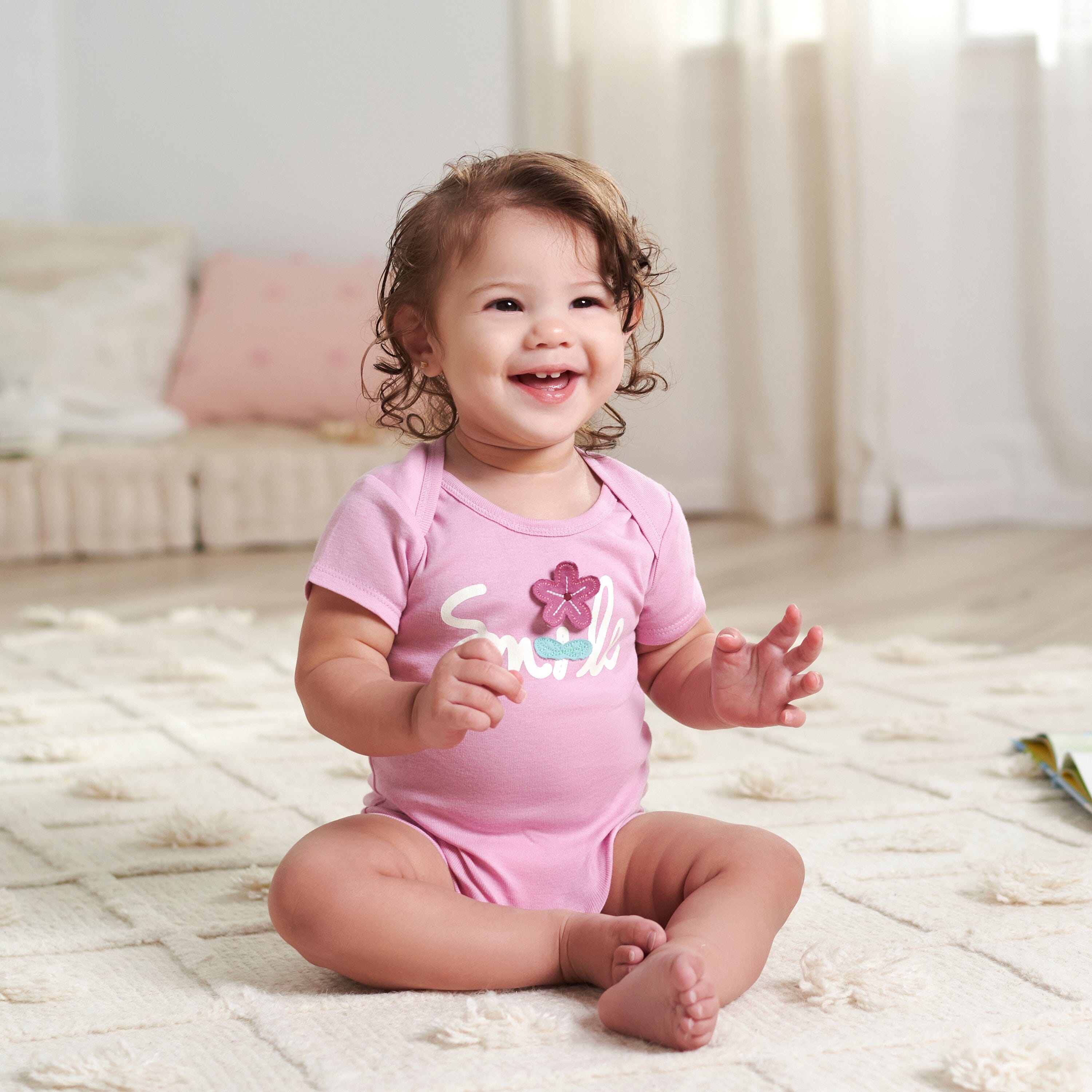 8-Pack Baby Girls Lavender Garden Onesies® Bodysuits