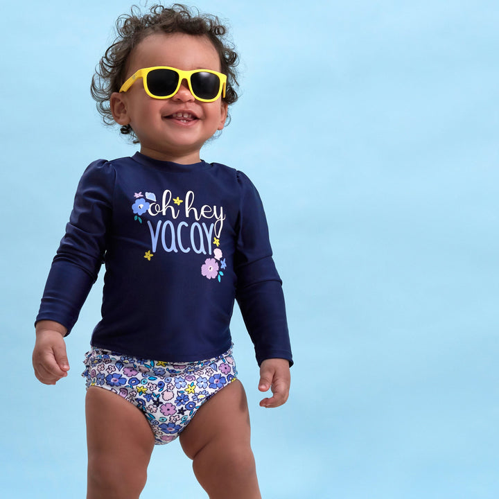 2-Piece Baby & Toddler Girls Vacation Vibes Rash Guard & Swim Bottoms Set-Gerber Childrenswear