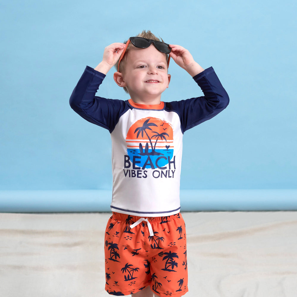 2-Piece Baby & Toddler Boys Vacation Vibes Rash Guard & Swim Trunks Set-Gerber Childrenswear