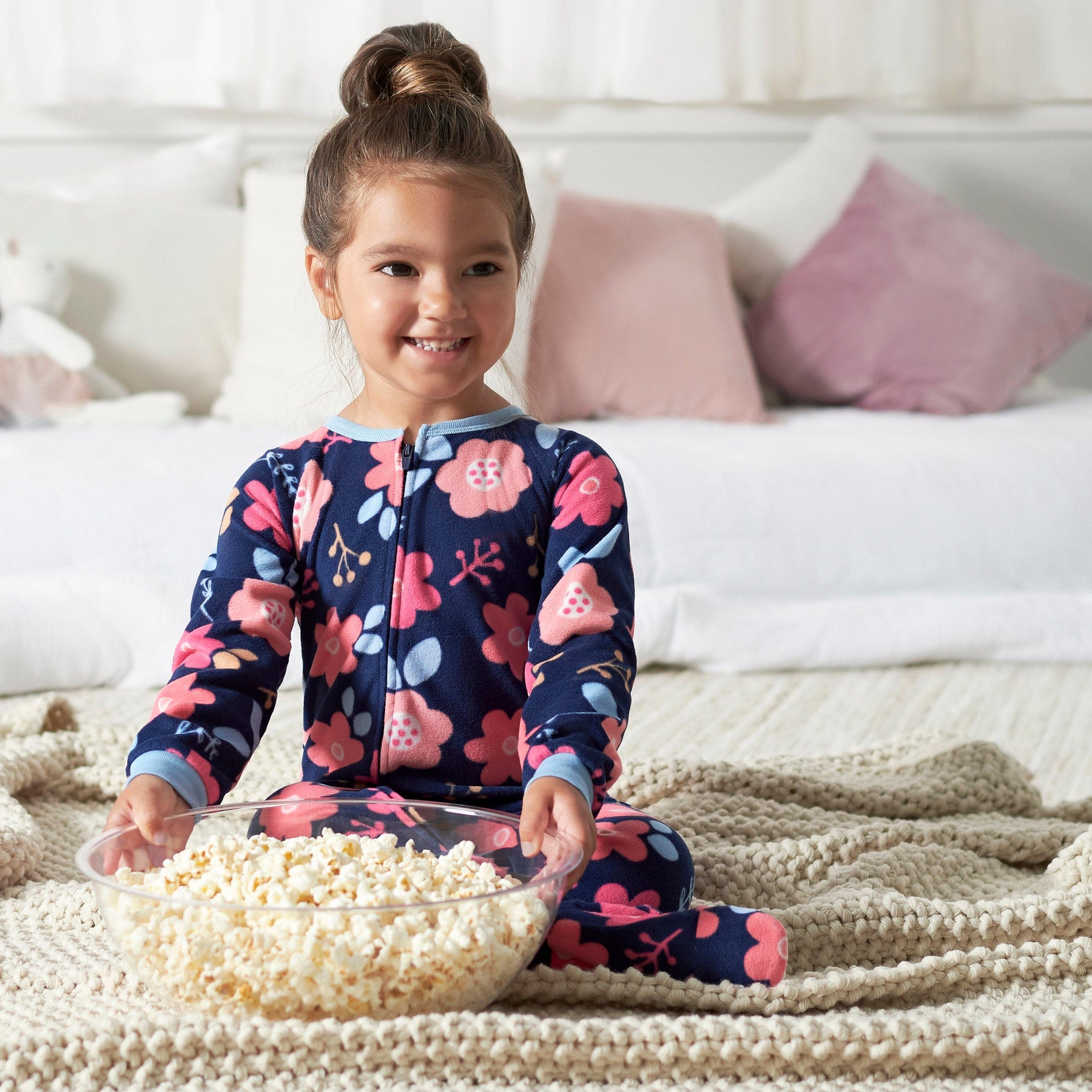 2-Pack Baby & Toddler Girls Navy Floral Fleece Pajamas – Gerber