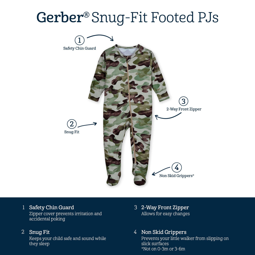 Baby & Toddler Hide & Seek Camo Buttery Soft Viscose Made from Eucalyptus Snug Fit Footed Pajamas