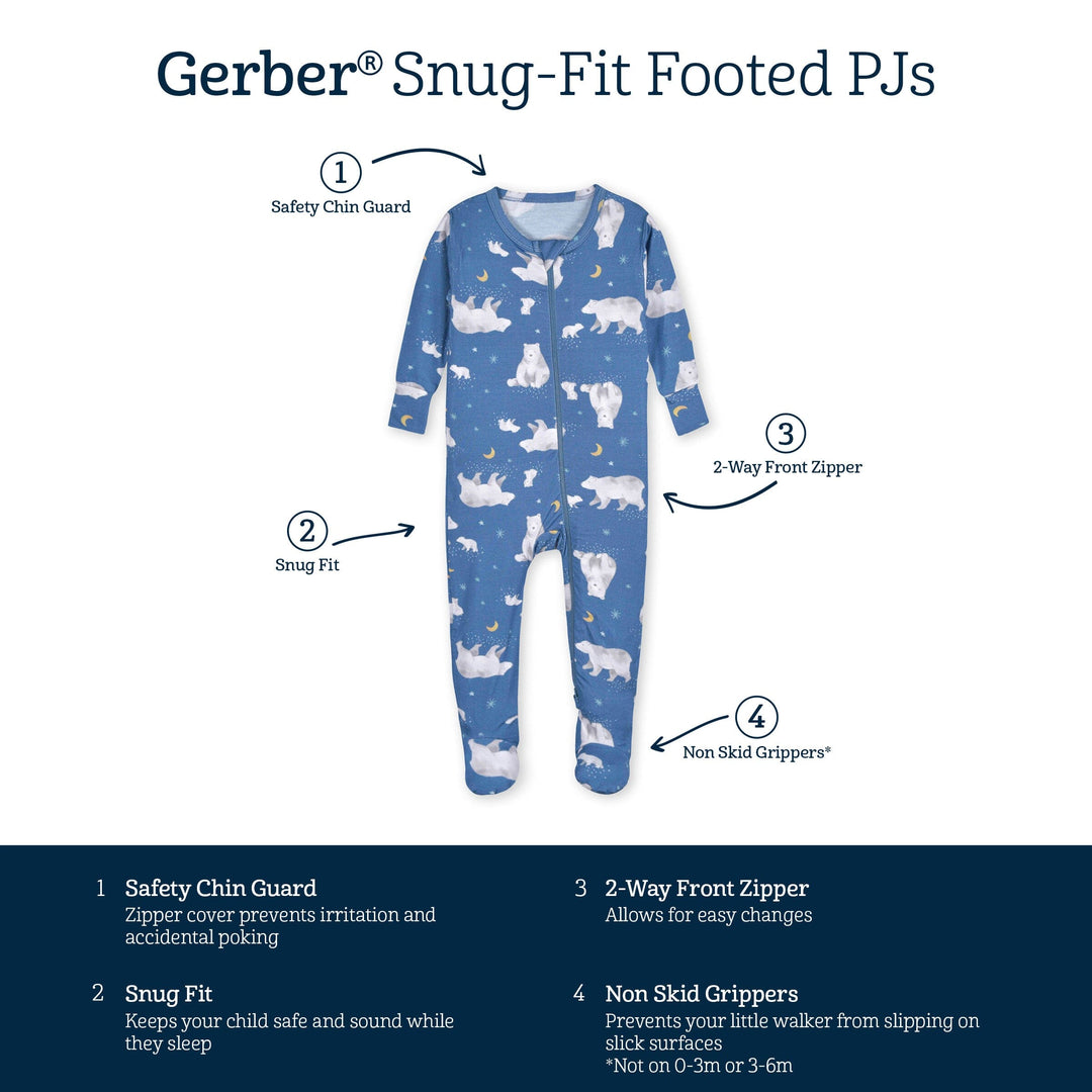 Baby & Toddler Polar Night Buttery Soft Viscose Made from Eucalyptus Snug Fit Footed Pajamas