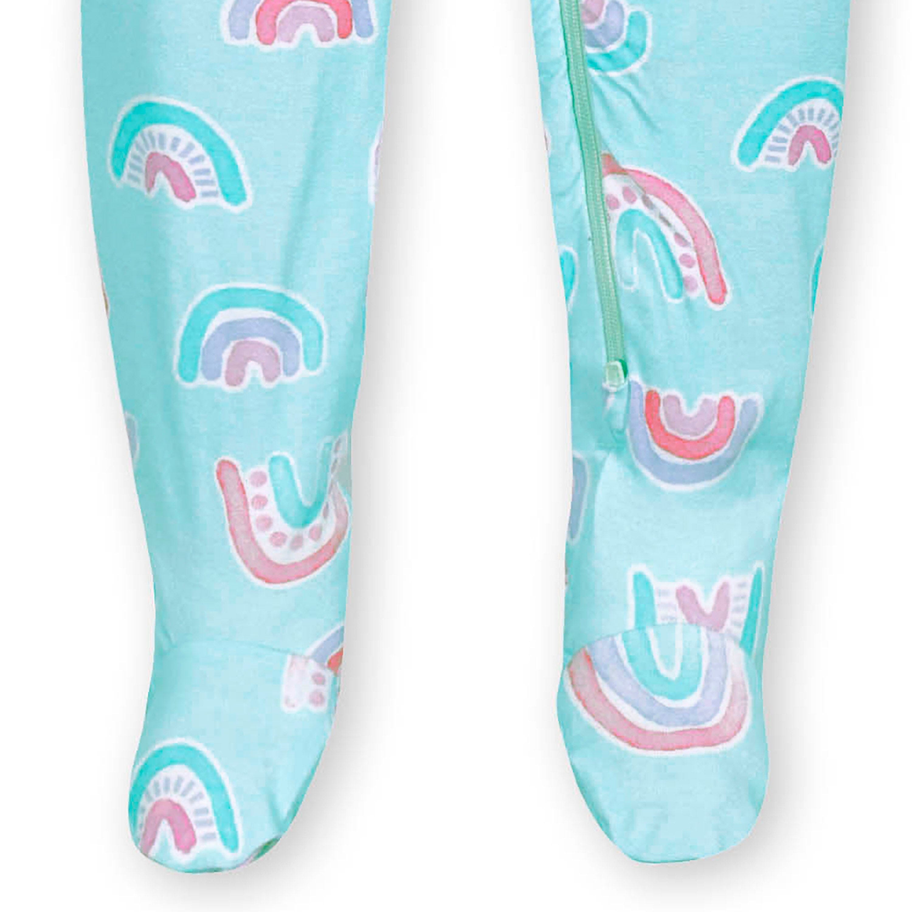 Baby & Toddler Rainbow Sky Buttery Soft Viscose Made from Eucalyptus Snug Fit Footed Pajamas