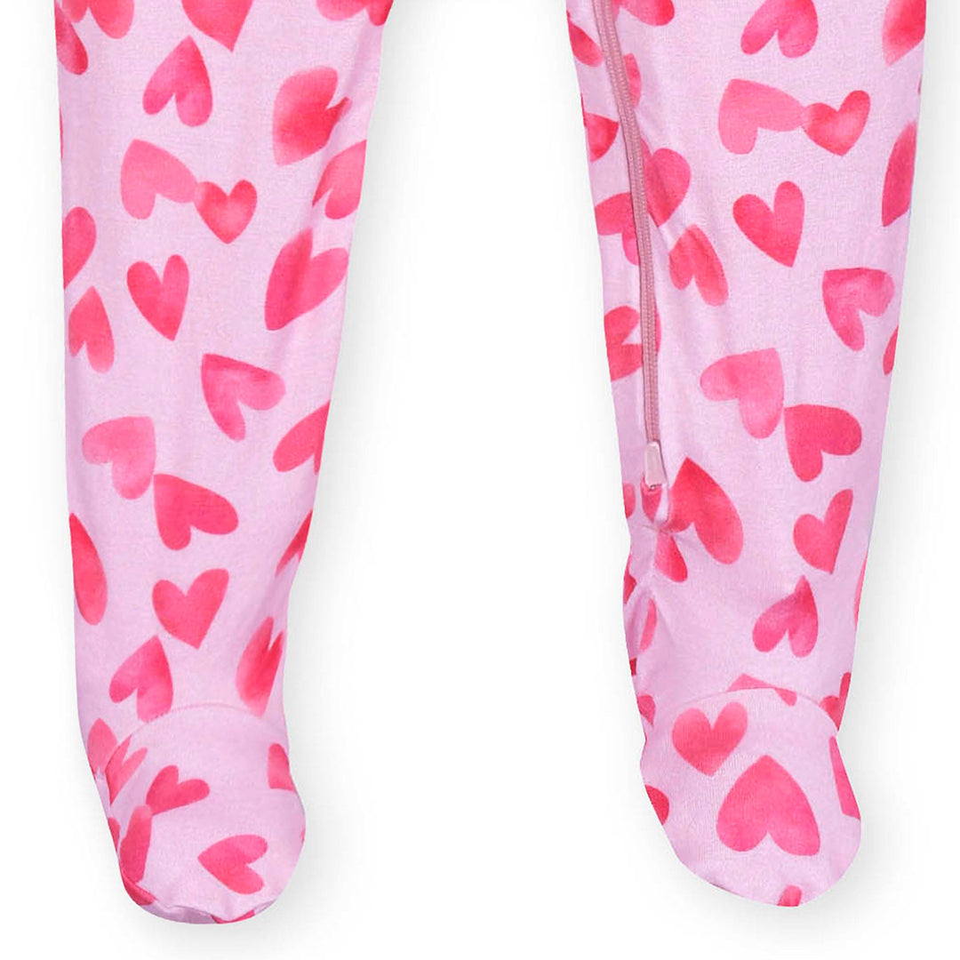 Baby & Toddler Girls Heartfelt Buttery-Soft Viscose Made from Eucalyptus Snug Fit Footed Pajamas