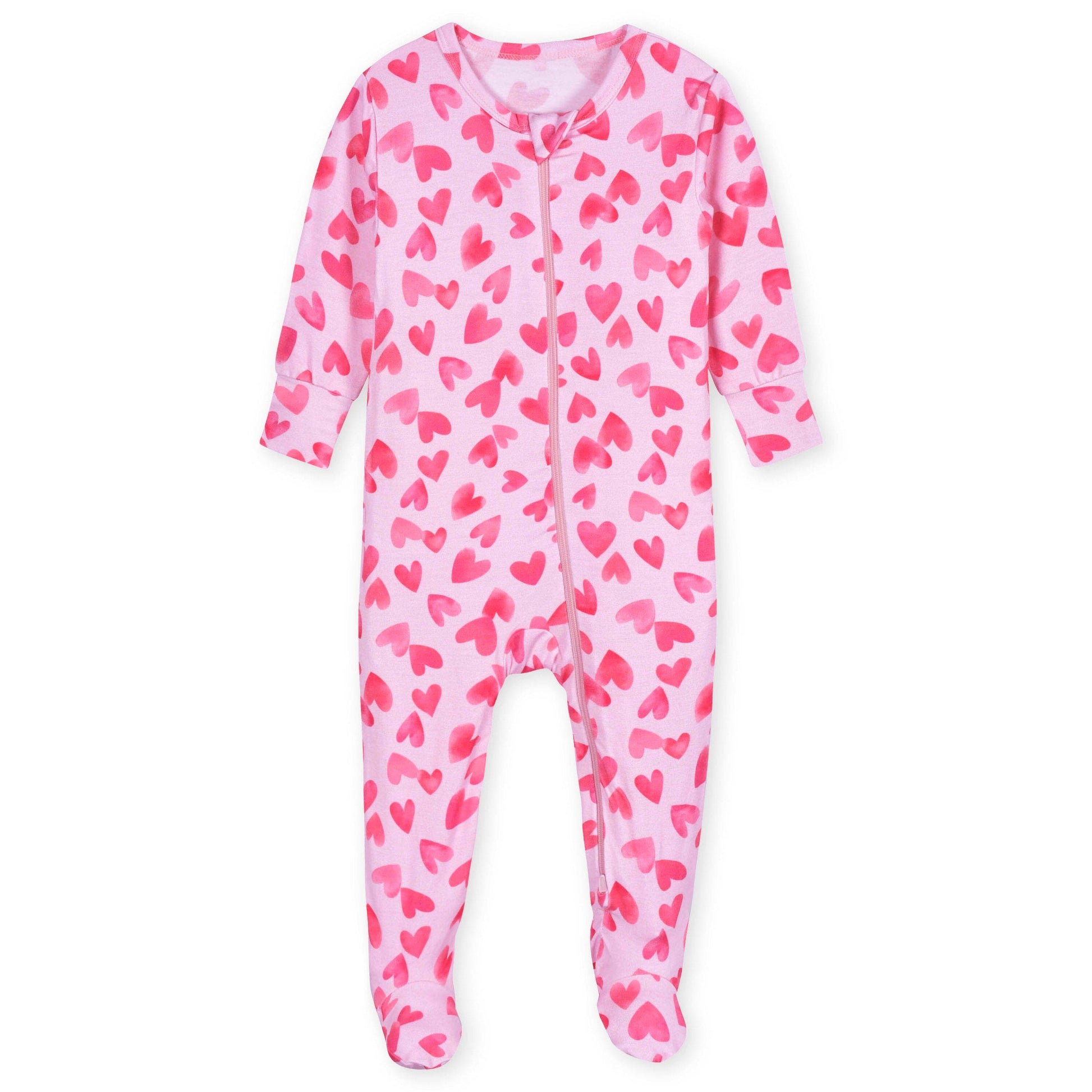 Baby & Toddler Girls Heartfelt Buttery-Soft Viscose Made from Eucalyptus Snug Fit Footed Pajamas