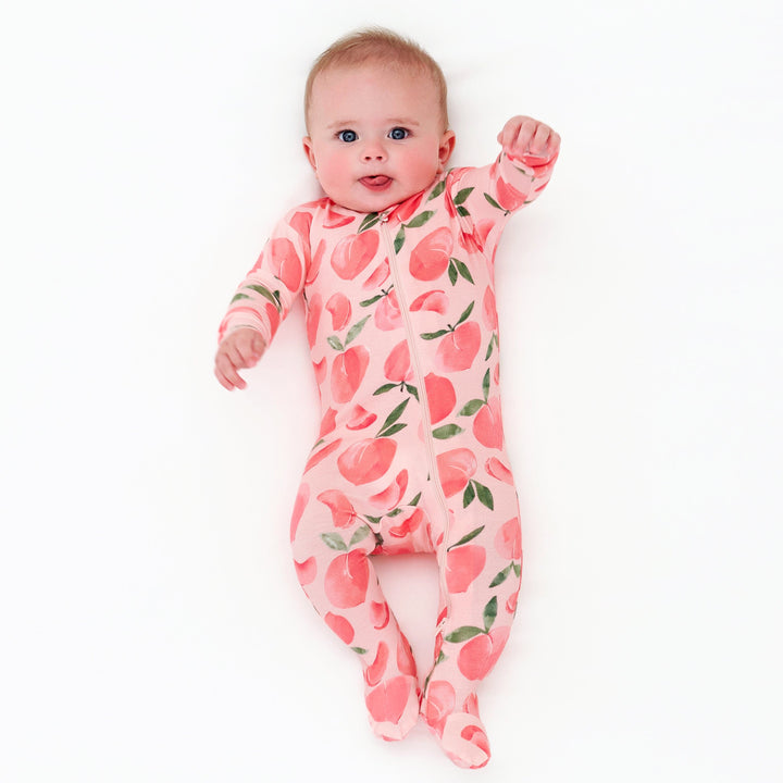 Baby & Toddler Girls Just Peachy Buttery Soft Viscose Made from Eucalyptus Snug Fit Footed Pajamas