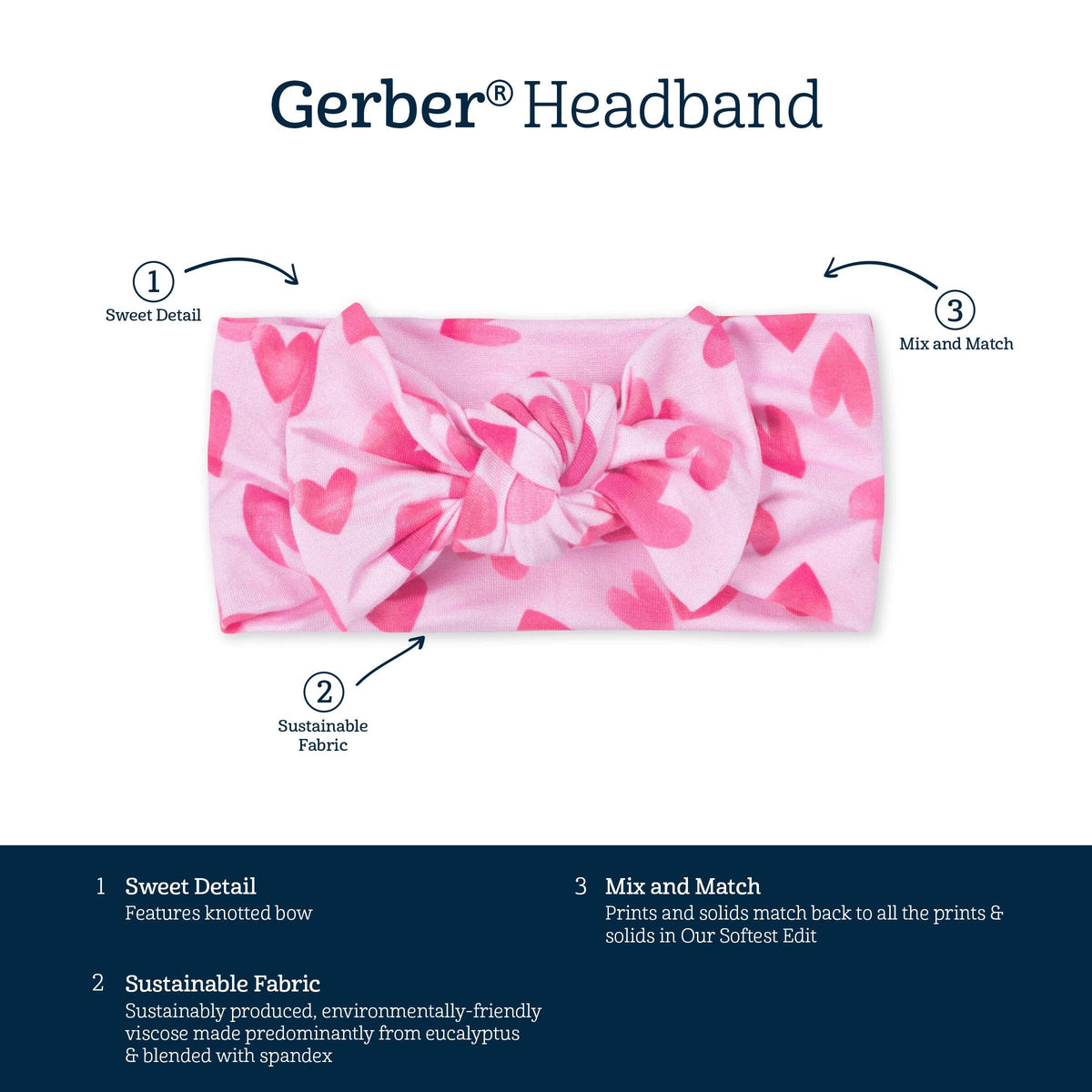 Girls Heartfelt Buttery-Soft Viscose Made from Eucalyptus Headband