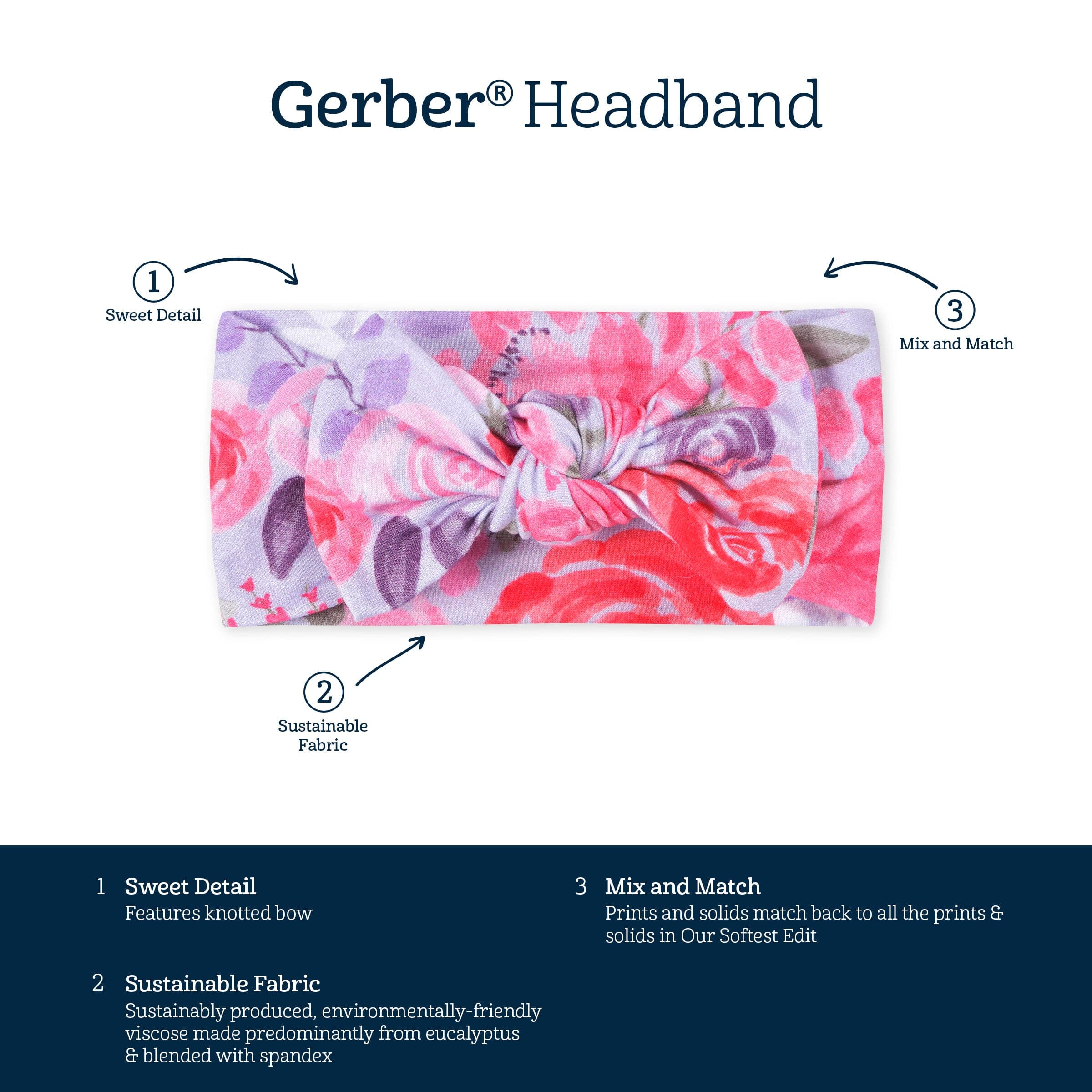 Girls Lilac Garden Buttery-Soft Viscose Made from Eucalyptus Headband