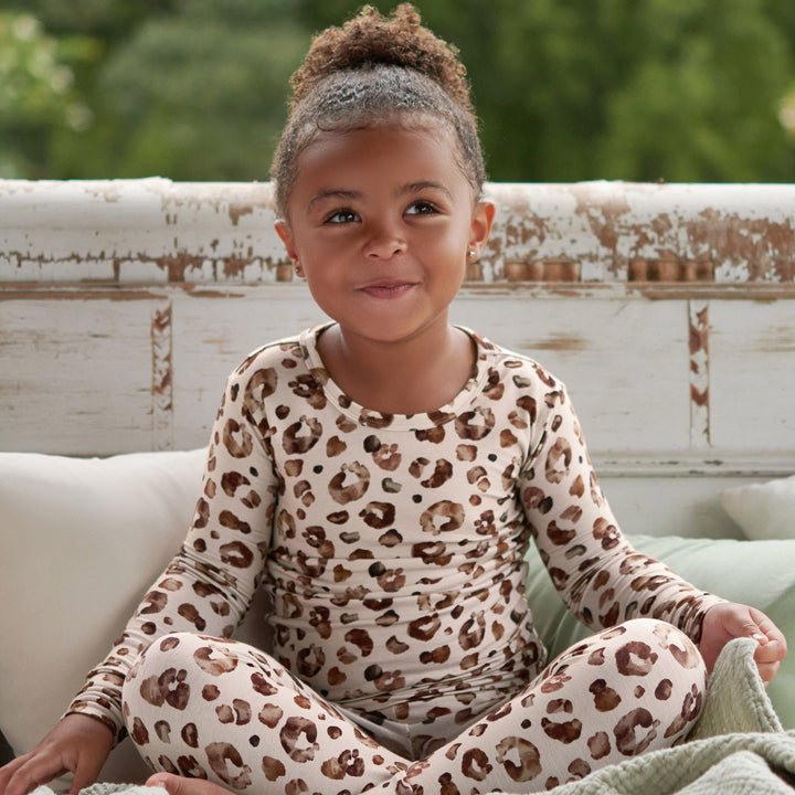 2-Piece Infant & Toddler Spotted Leopard Buttery Soft Viscose Made from Eucalyptus Snug Fit Pajamas
