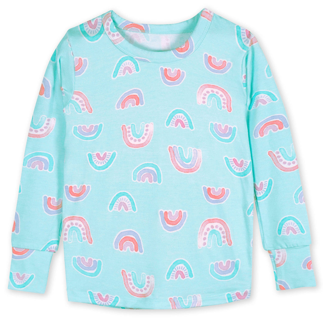 2-Piece Infant & Toddler Rainbow Sky Buttery Soft Viscose Made from Eucalyptus Snug Fit Pajamas