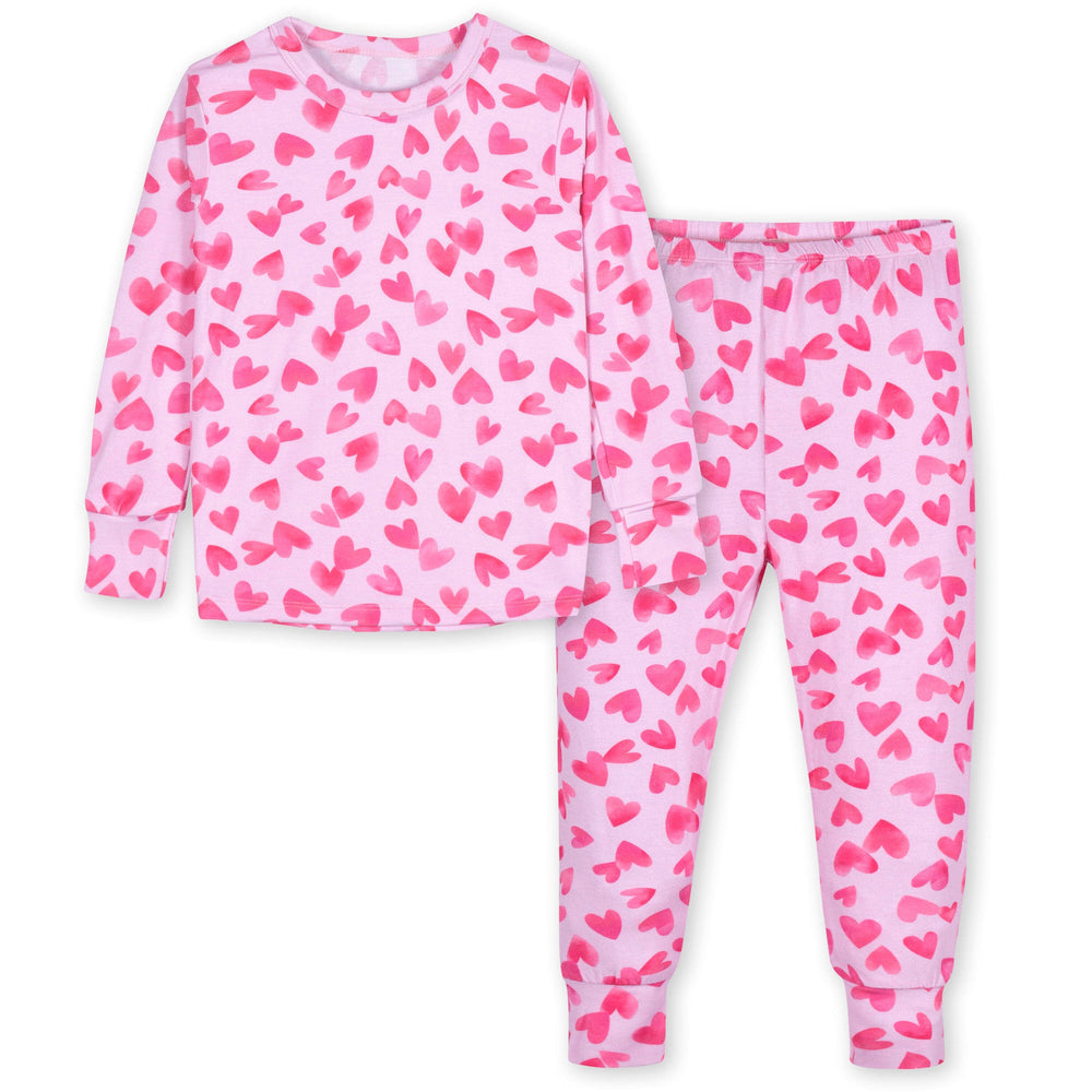 2-Piece Infant & Toddler Girls Heartfelt Buttery-Soft Viscose Made from Eucalyptus Snug Fit Pajamas