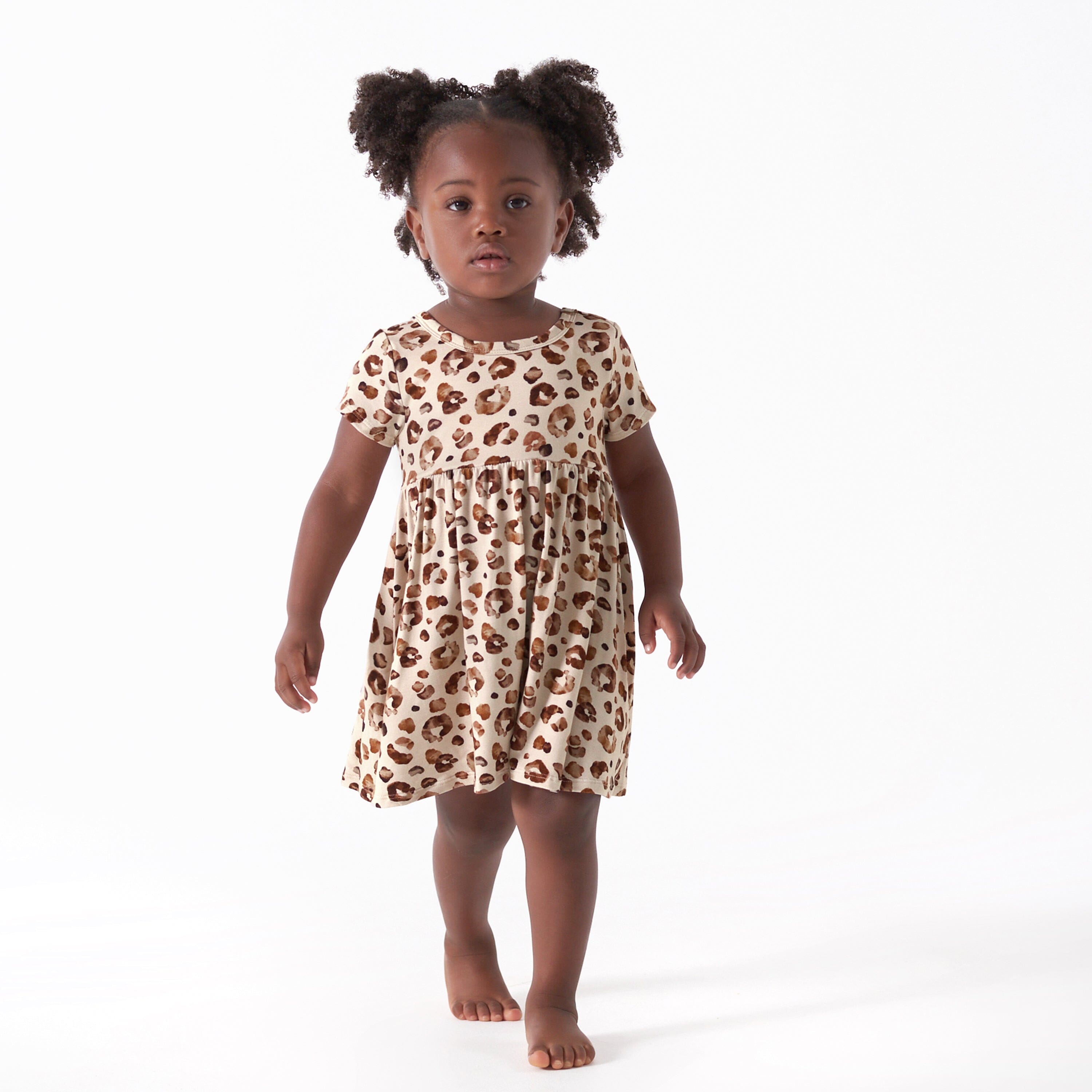 Gerber Baby Girls Toddler Buttery Soft Short Sleeve Twirl Dress with Viscose Made from Eucalyptus, Leopard, 4T Gerber Baby Girls Toddler Buttery Soft Short Sleeve Twirl Dress with Viscose Made from Eucalyptus, Leopard, 4T