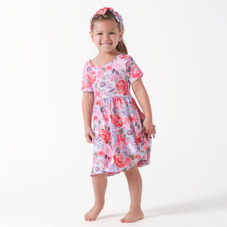Infant & Toddler Girls Lilac Garden Buttery Soft Viscose Made from Eucalyptus Twirl Dress