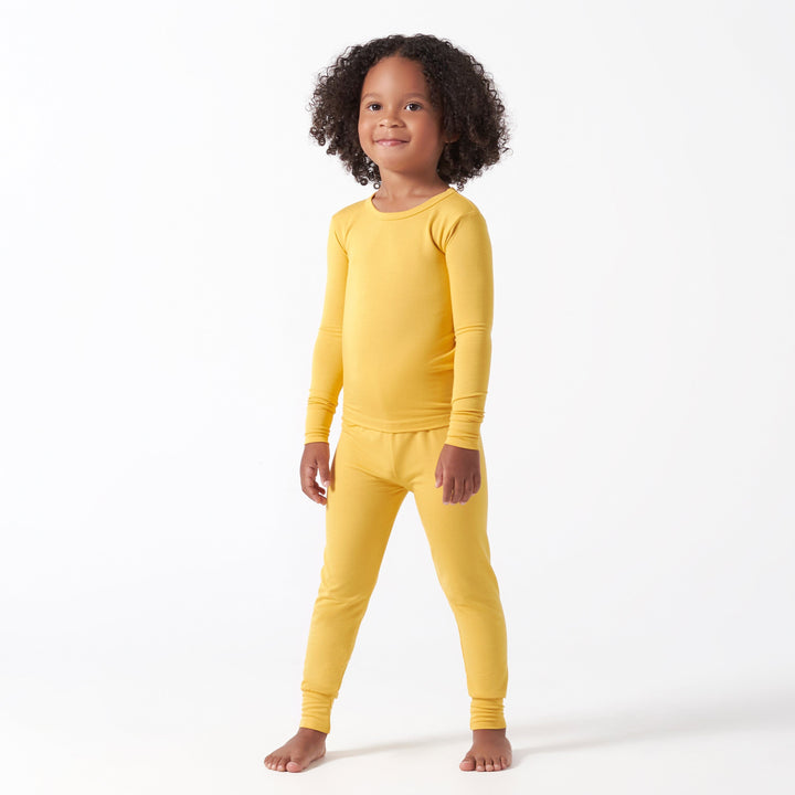 2-Piece Infant & Toddler Yolk Yellow Buttery-Soft Viscose Made from Eucalyptus Snug Fit Pajamas