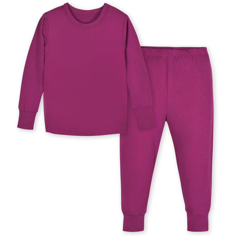 2-Piece Infant & Toddler Wine Buttery-Soft Viscose Made from Eucalyptus Snug Fit Pajamas