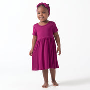 Infant & Toddler Girls Wine Buttery-Soft Viscose Made from Eucalyptus Twirl Dress