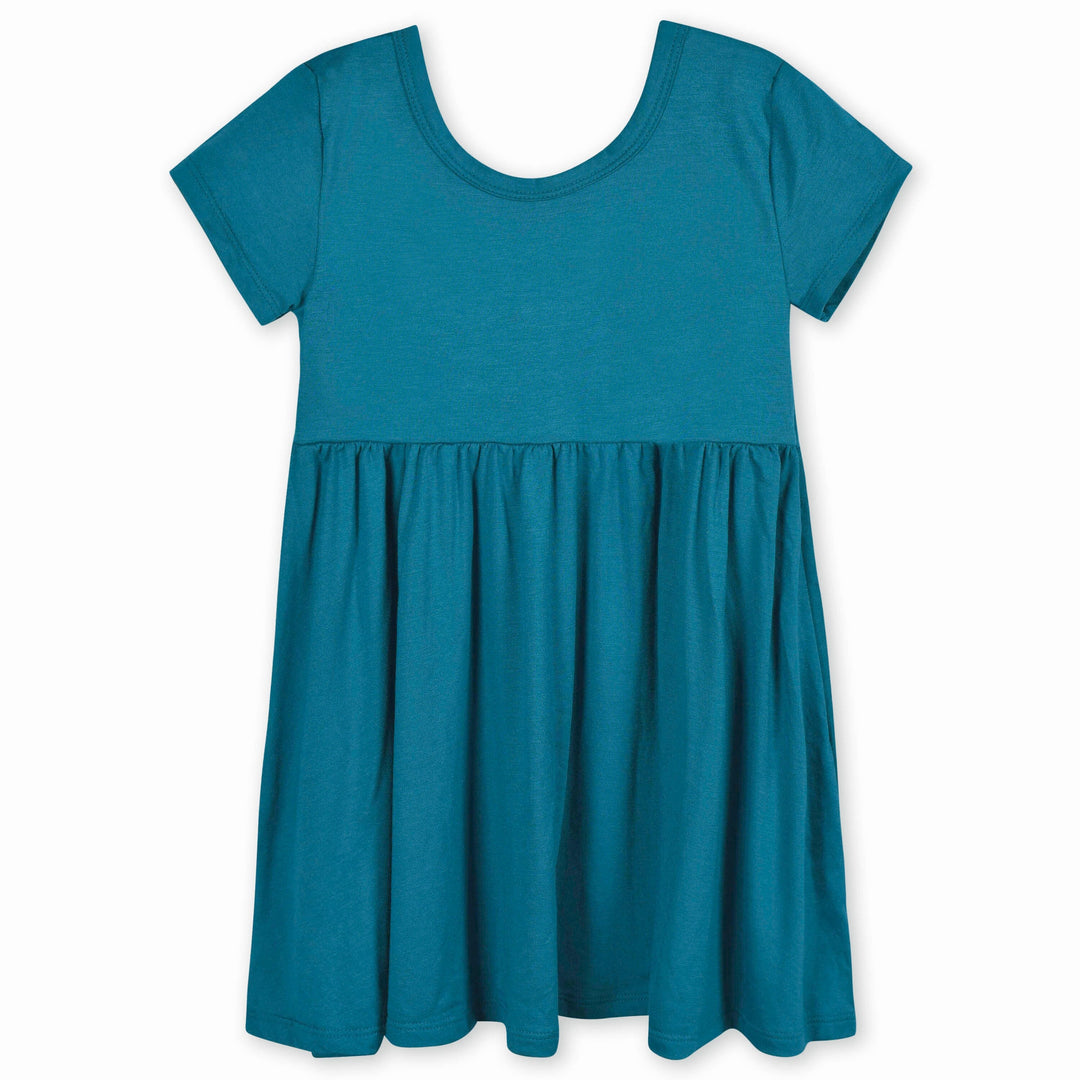 Infant & Toddler Girls Teal Buttery-Soft Viscose Made from Eucalyptus Twirl Dress