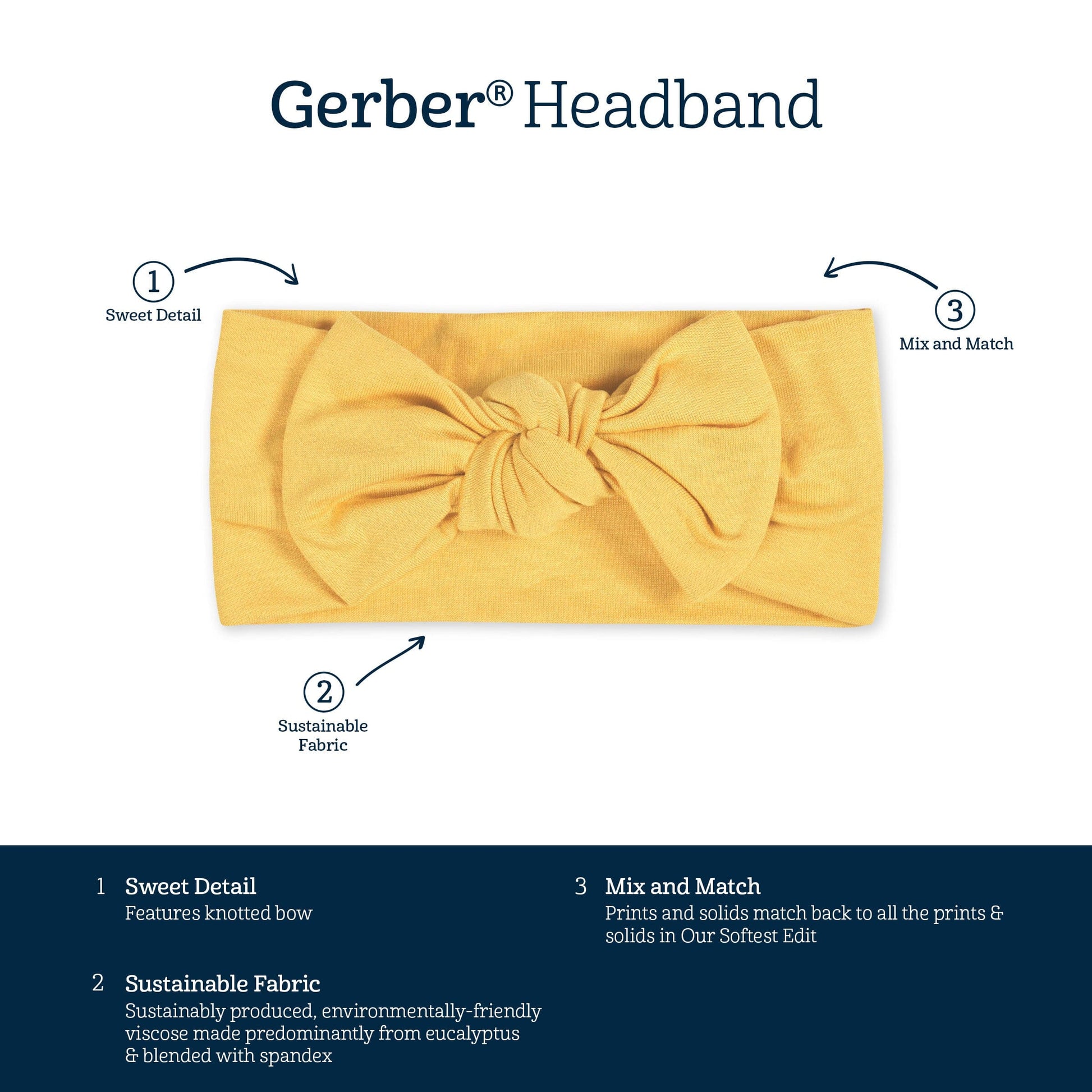 Girls Yolk Yellow Buttery-Soft Viscose Made from Eucalyptus Headband