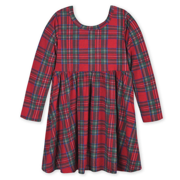 Infant & Toddler Girls Plaid About You Buttery Soft Viscose Made from Eucalyptus Holiday Twirl Dress