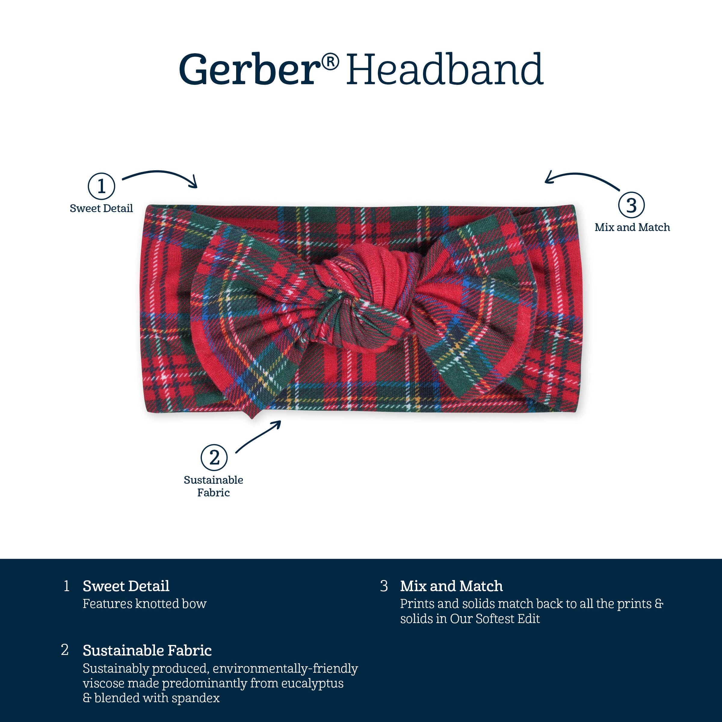 Girls Stewart Plaid Buttery-Soft Viscose Made from Eucalyptus Headband
