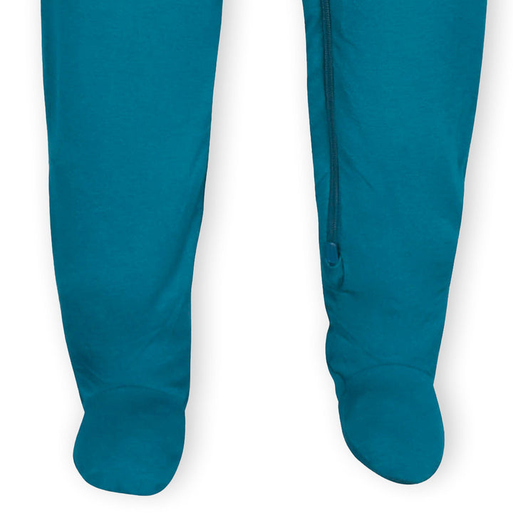 Baby & Toddler Ocean Teal Buttery Soft Viscose Made from Eucalyptus Snug Fit Footed Pajamas