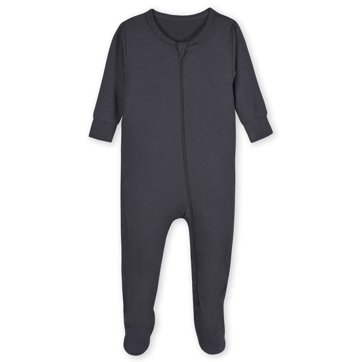 Baby & Toddler Charcoal Buttery-Soft Viscose Made from Eucalyptus Snug Fit Footed Pajamas