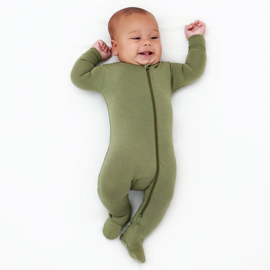 Baby & Toddler Moss Buttery Soft Viscose Made from Eucalyptus Snug Fit Footed Pajamas