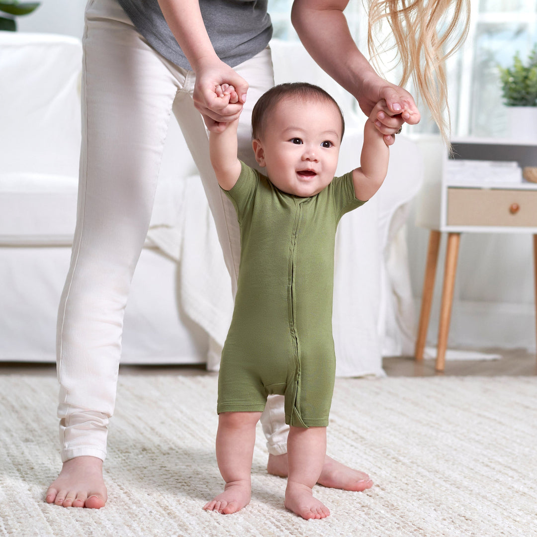 Baby Moss Buttery Soft Viscose Made from Eucalyptus Snug Fit Romper