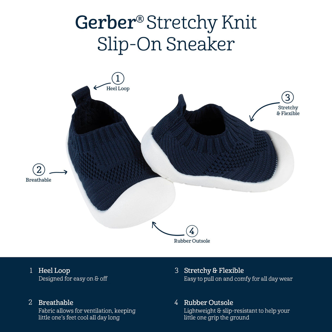 Infant & Toddler Boys Navy Stretchy Knit Slip-On Sneaker