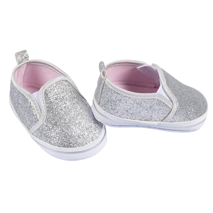Baby Girls Silver Glitter Slip-On Sneaker