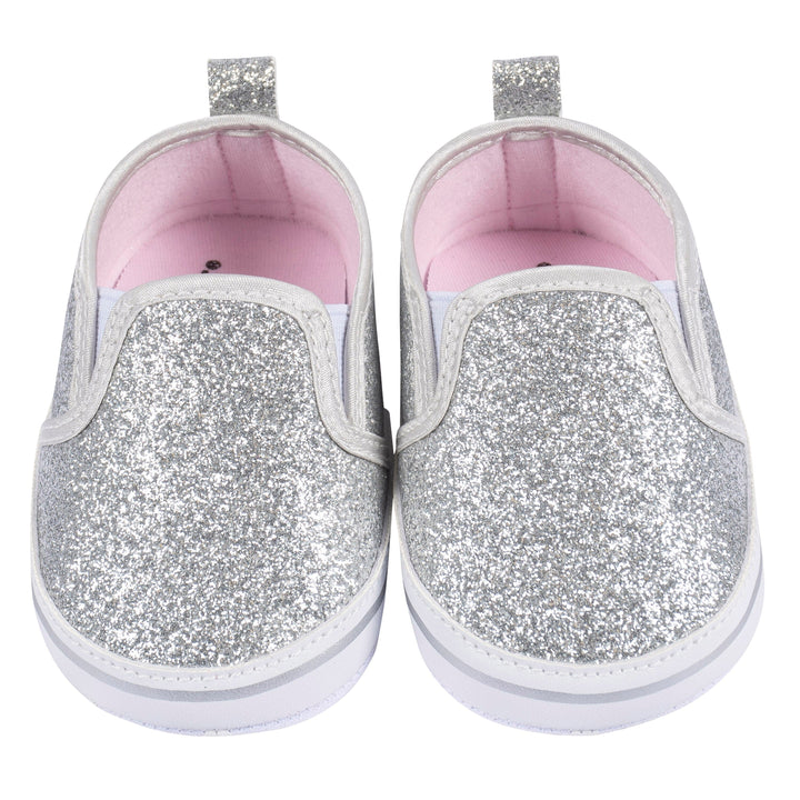 Baby Girls Silver Glitter Slip-On Sneaker