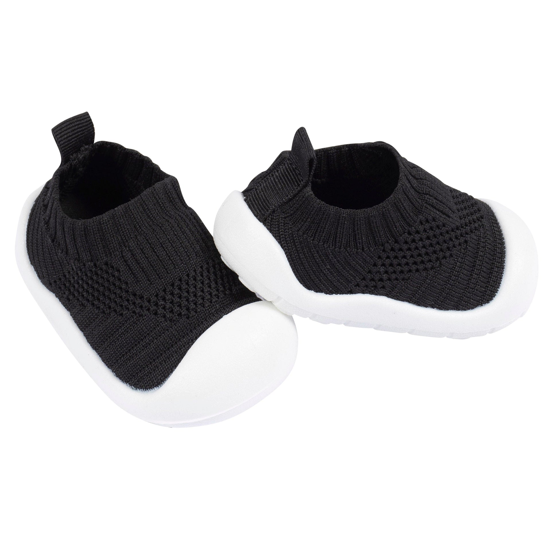Baby Boys Black Stretchy Knit Slip-On Sneaker