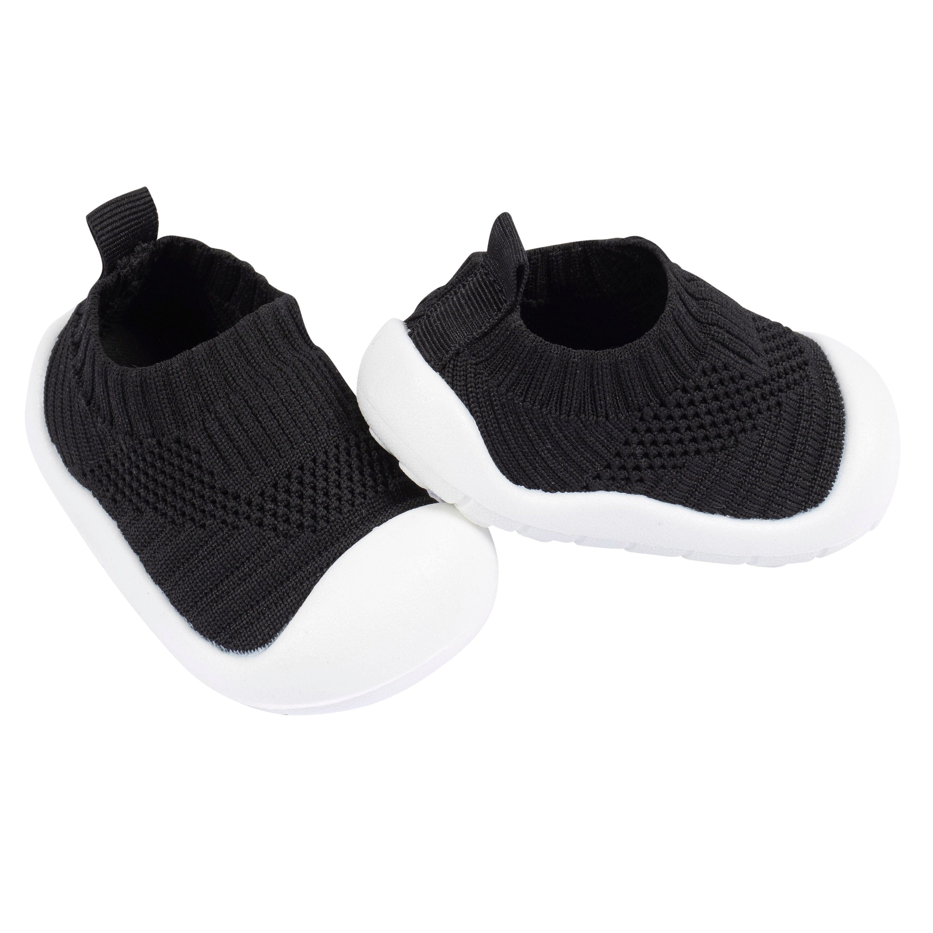 Baby Boys Black Stretchy Knit Slip-On Sneaker