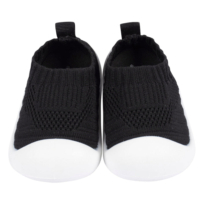 Baby Boys Black Stretchy Knit Slip-On Sneaker