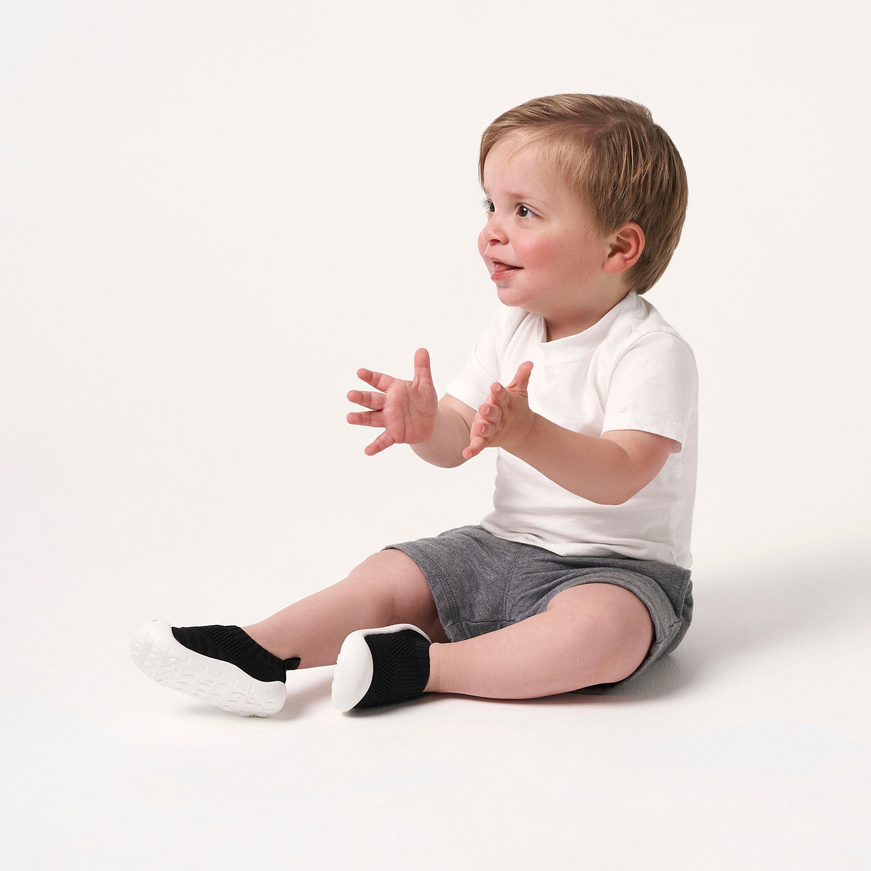 Baby Boys Black Stretchy Knit Slip-On Sneaker