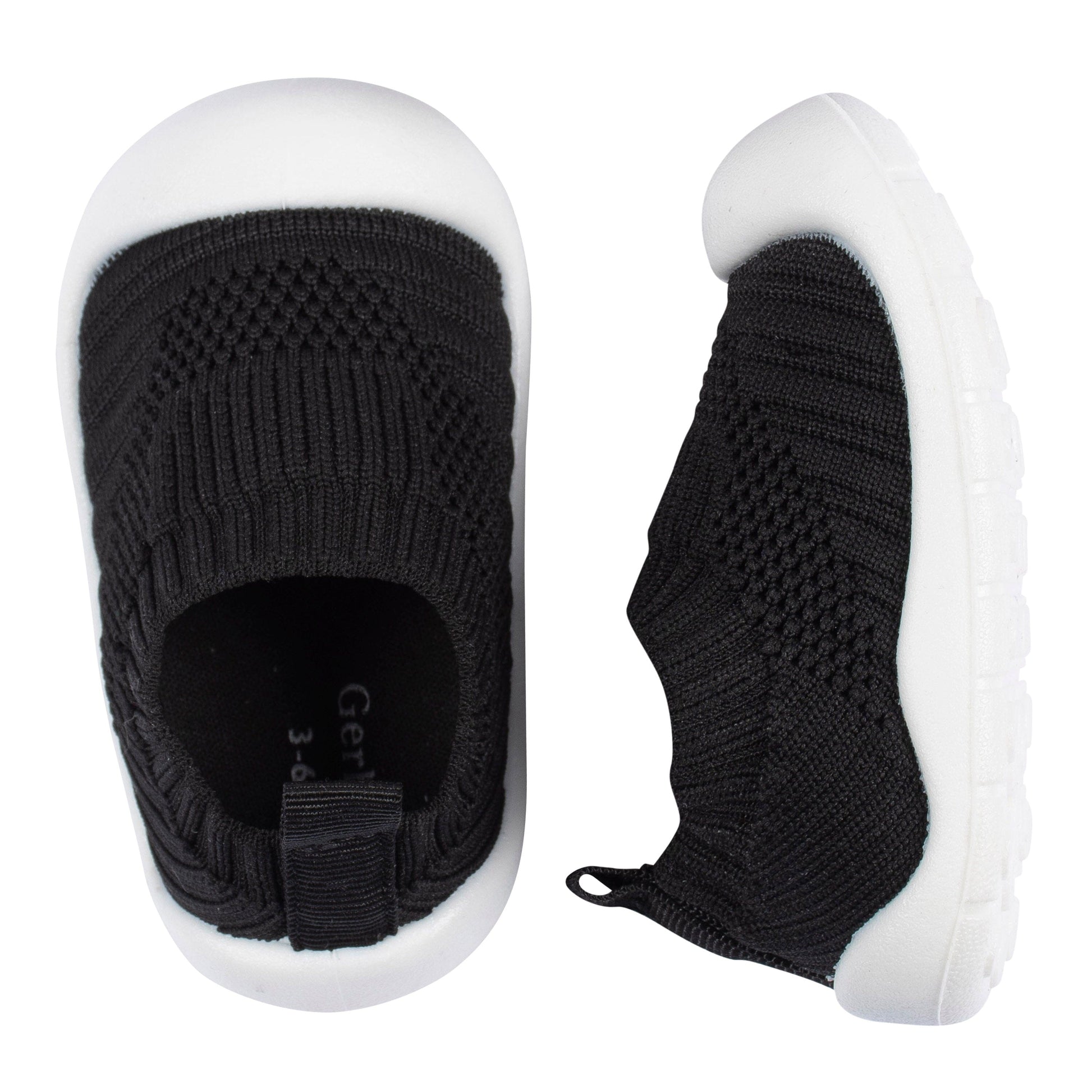 Baby Boys Black Stretchy Knit Slip-On Sneaker