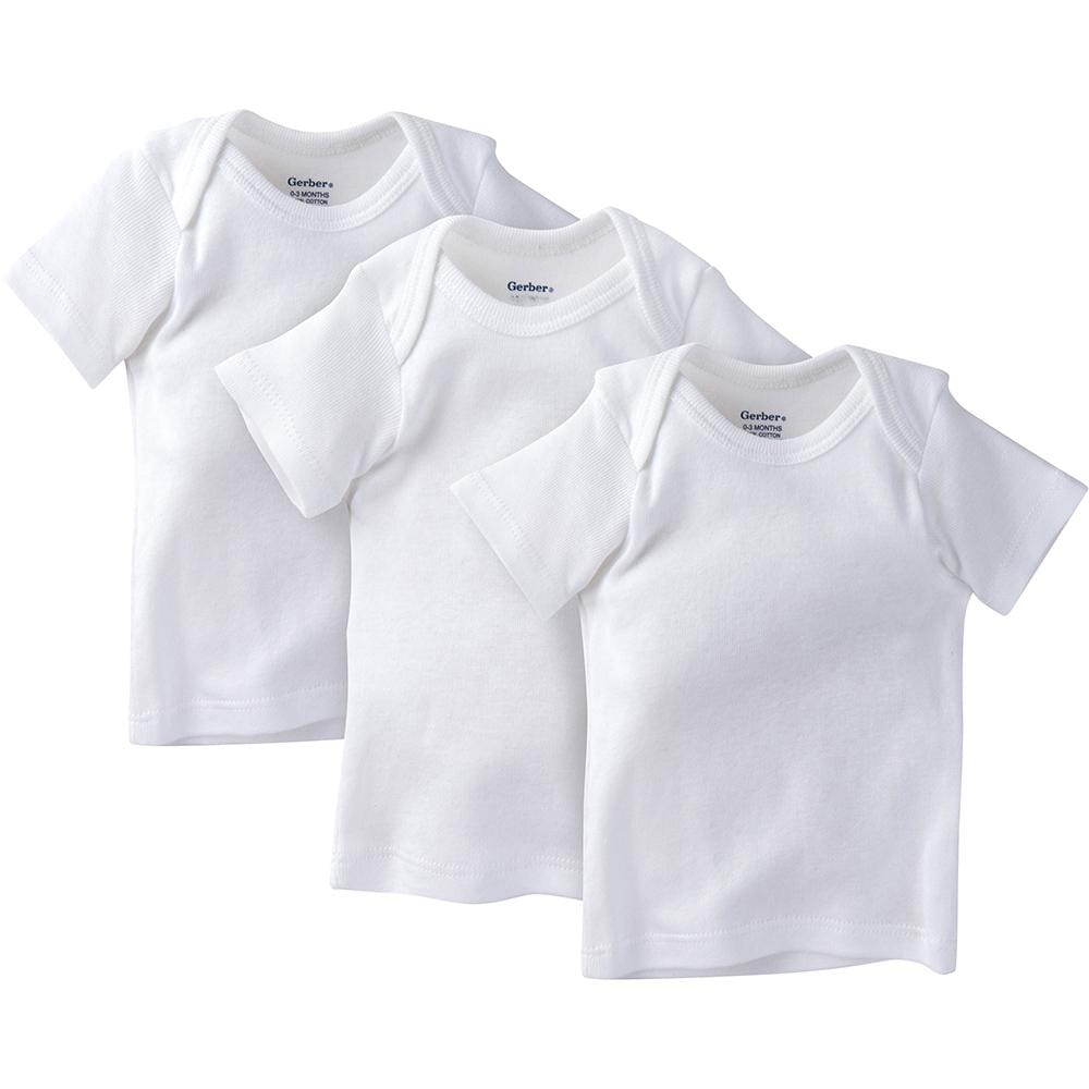 Gerber Baby 3-Pack Plain White Slip-On Shirt Gerber Baby 3-Pack Plain White Slip-On Shirt