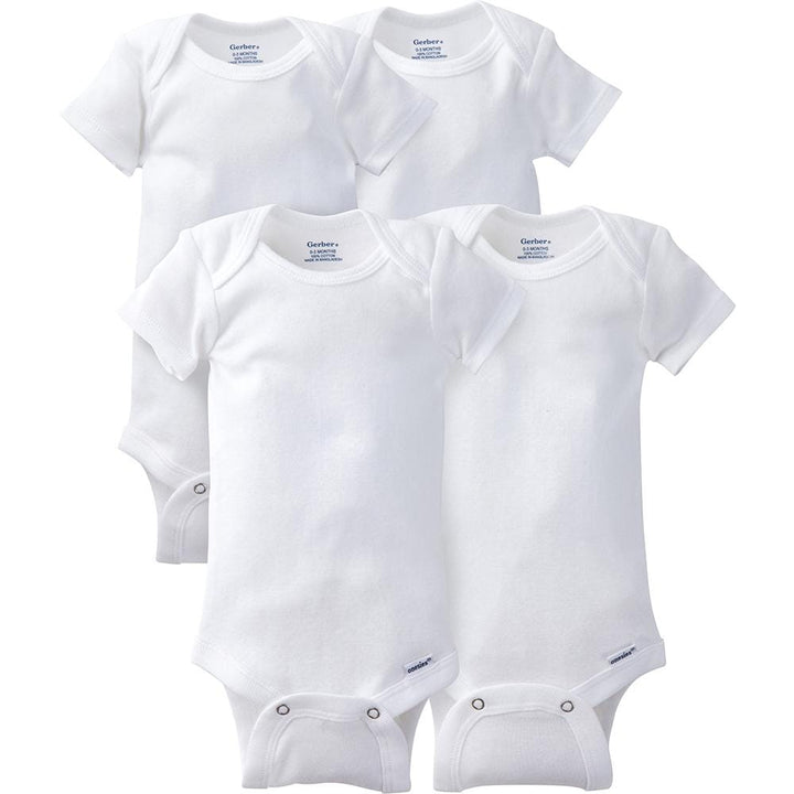 4-Pack Toddler White Short Sleeve Onesies® Bodysuits-Gerber Childrenswear