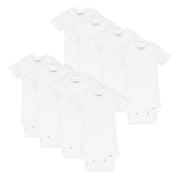 8-Pack Baby White Short-Sleeve Onesies® Bodysuits-Gerber Childrenswear