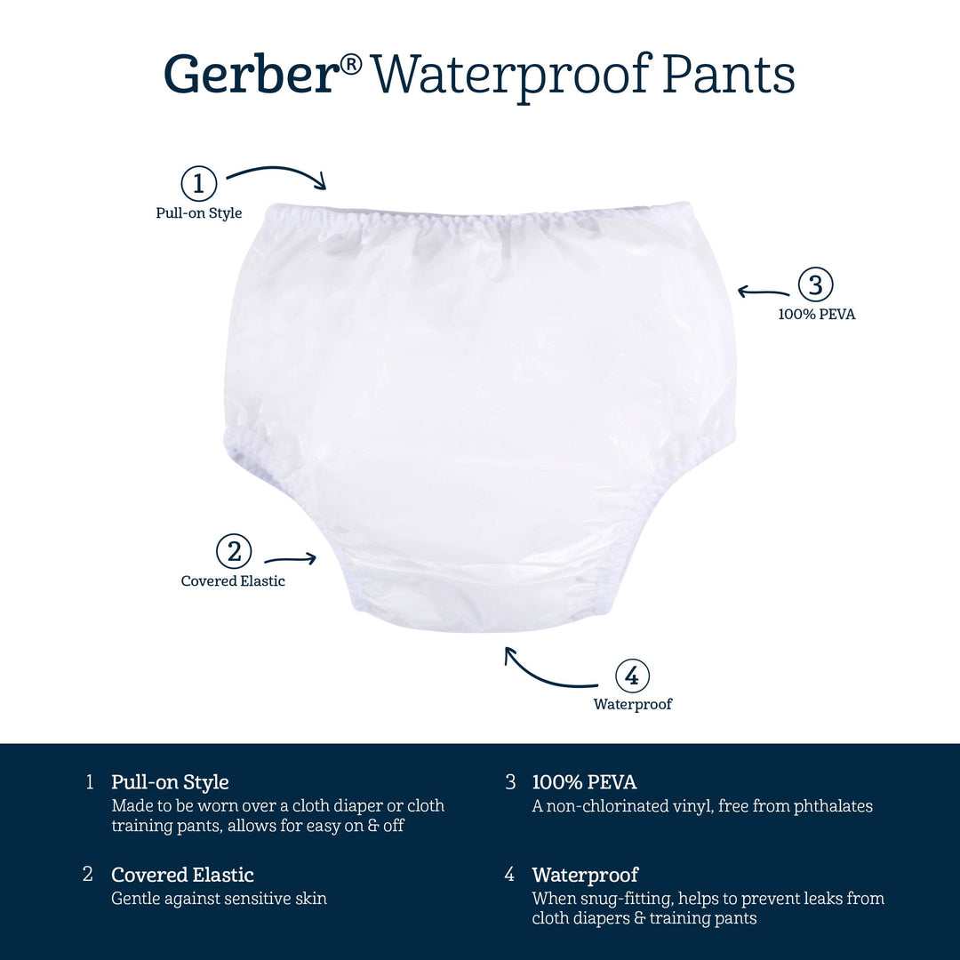 4-Pack Toddler White Waterproof Pants