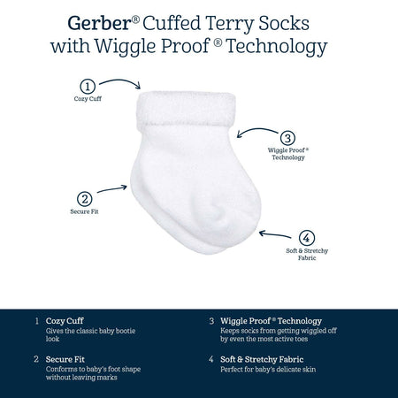 6-Pack Baby White Terry Socks
