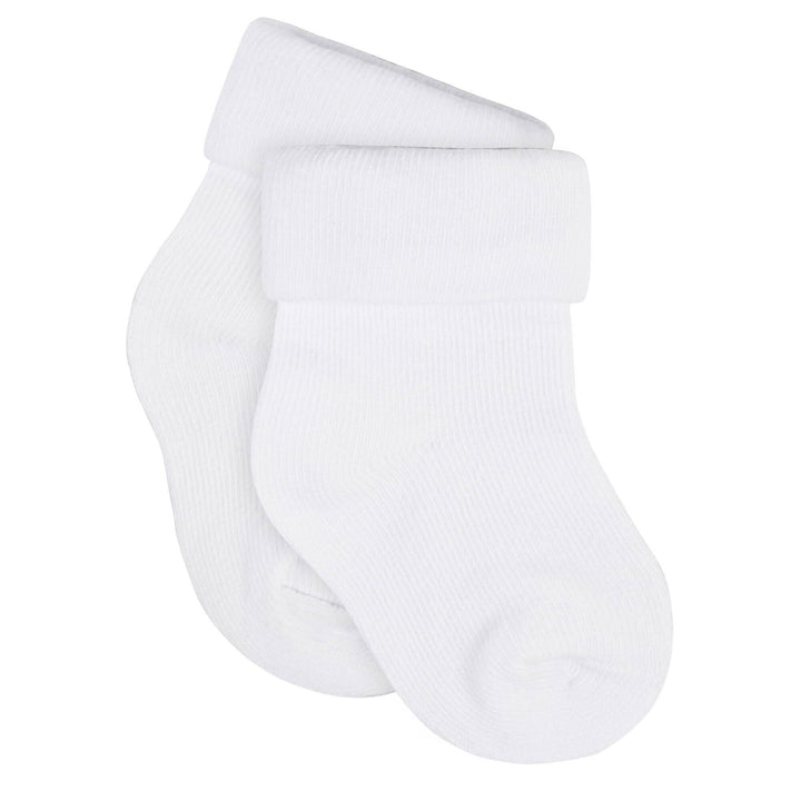 12-Pack Baby Neutral White Jersey Cuffed Bootie Socks-Gerber Childrenswear
