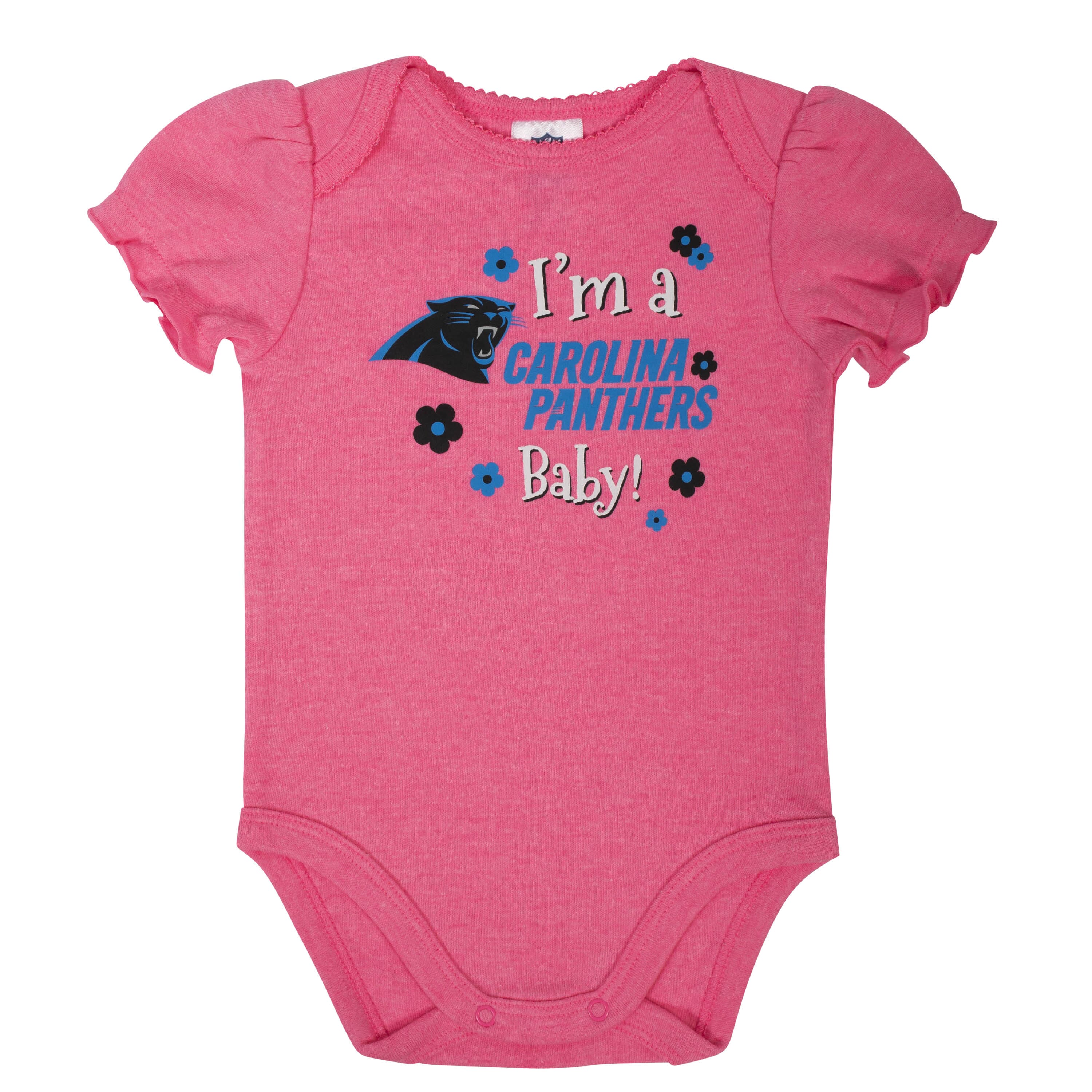 Baby Girls Carolina Panthers Short Sleeve Bodysuit, 3-pack