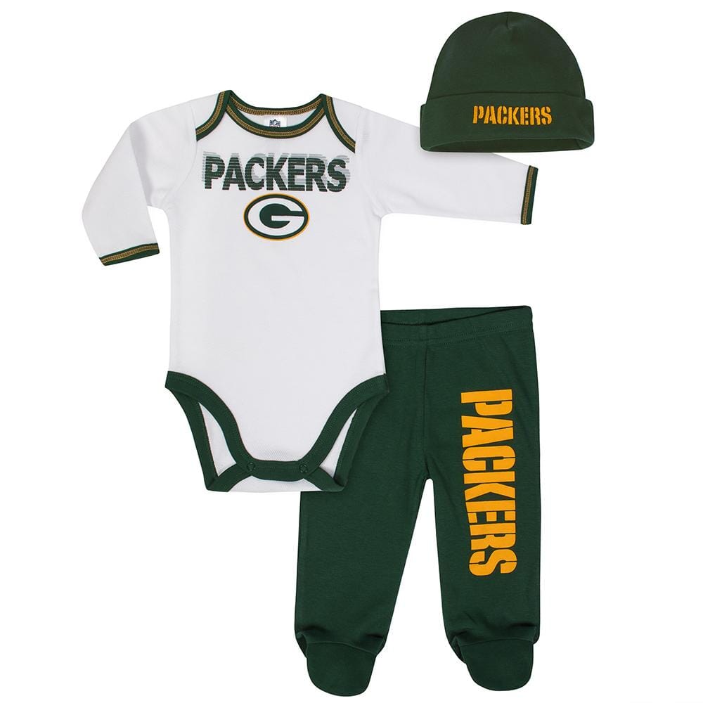 Packers Baby Boy Bodysuit, Footed Pant and Cap Set-Gerber Childrenswear