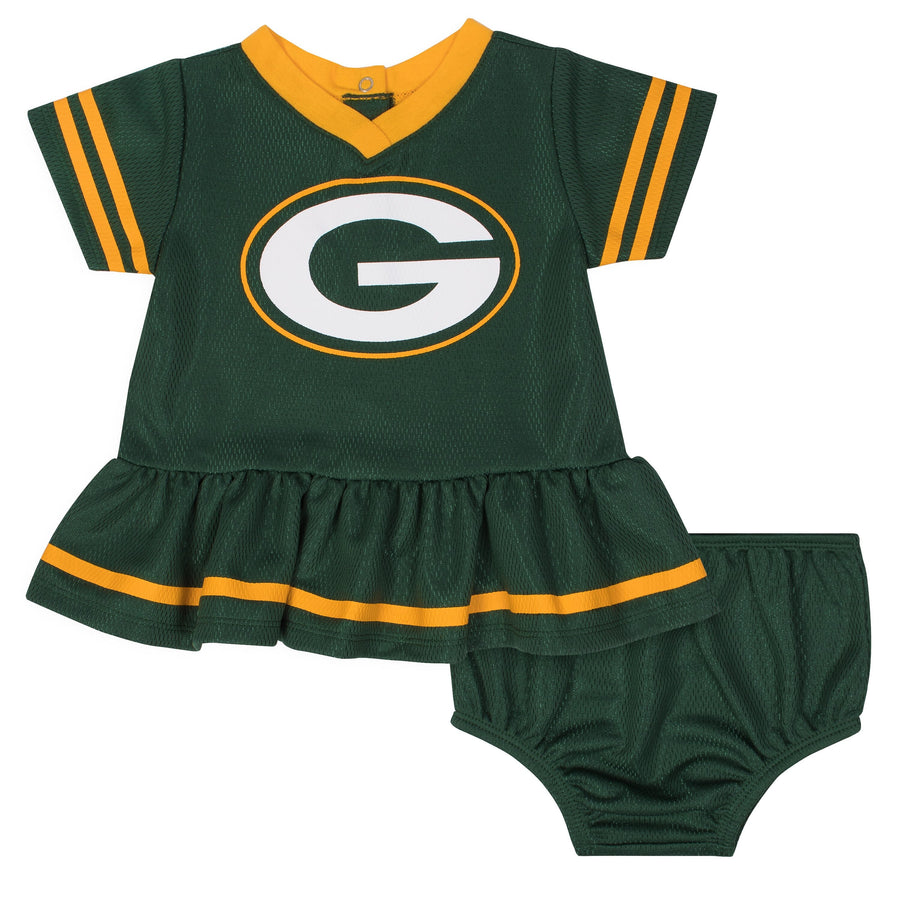 Baby Girls Green Bay Packers Cheerleader Dress and Panty Set-Gerber Childrenswear