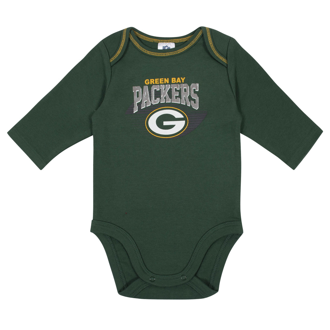 Baby Boys Green Bay Packers Long Sleeve Bodysuit, 2-pack -Gerber Childrenswear