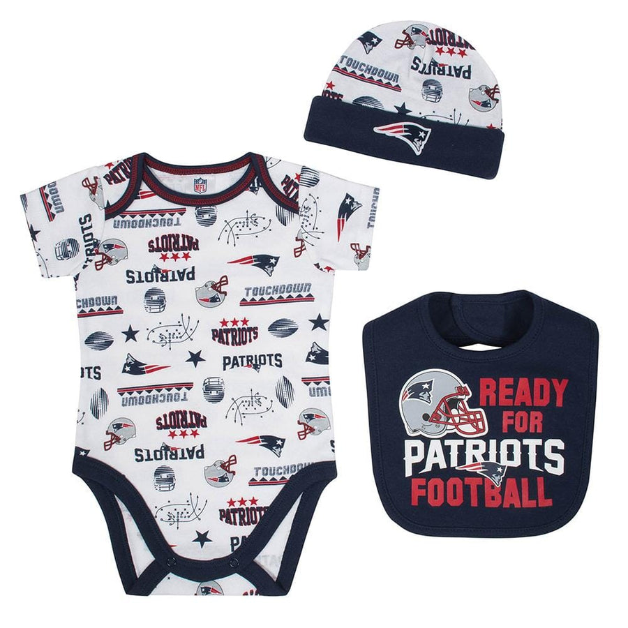 Patriots Baby Boy Bodysuit, Cap and Bib Set-Gerber Childrenswear